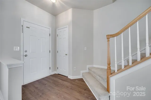 a view of an entryway with staircase