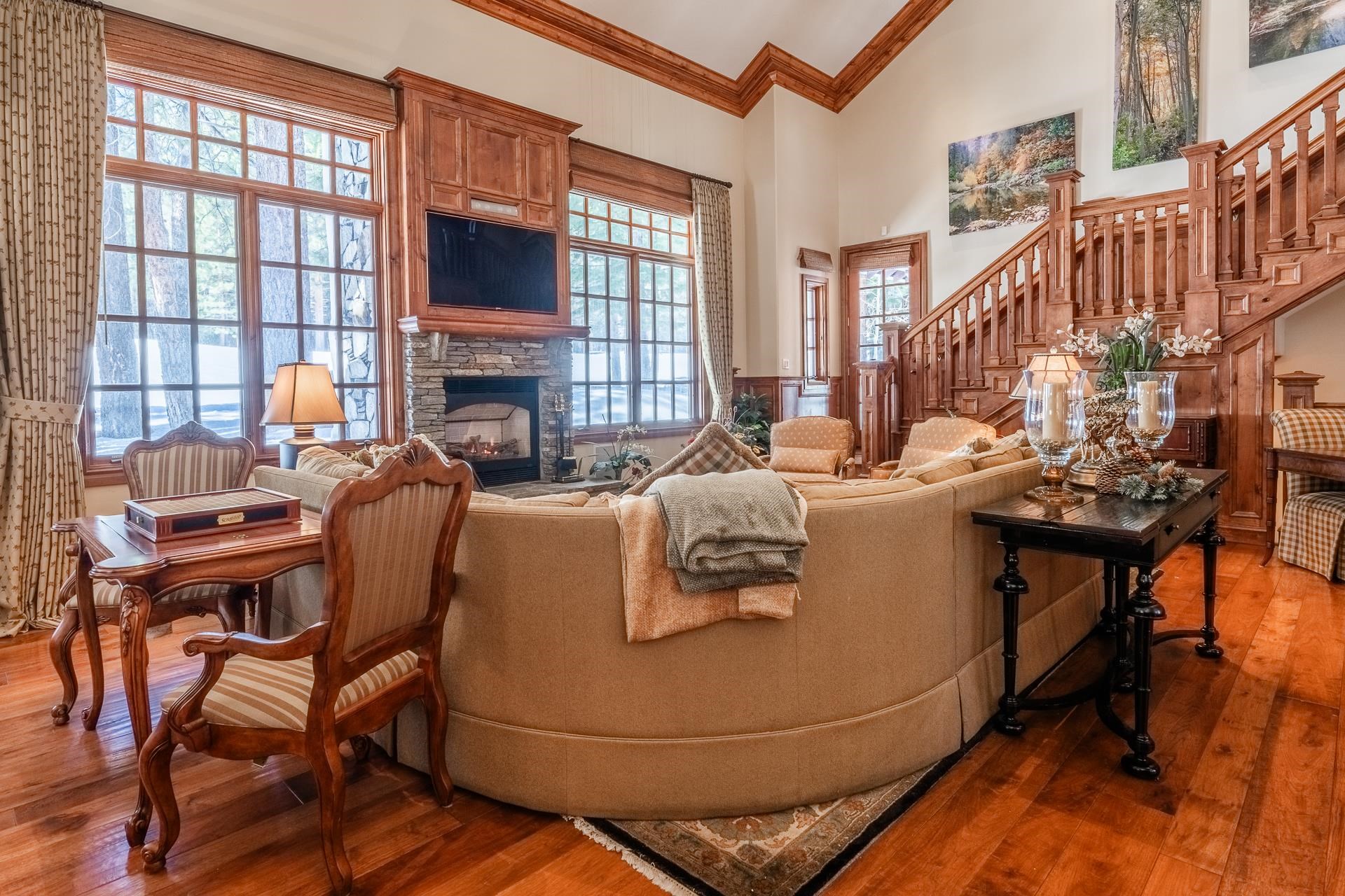 105 Northstar Circle Mammoth Lakes, CA 93546 - Photo 4 of 49 a living room with fireplace furniture and a large window