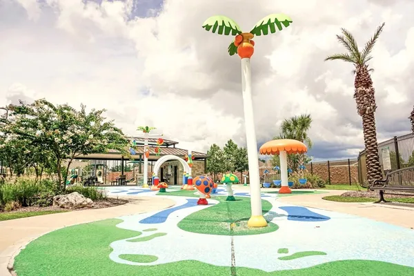 a swimming pool with yard and outdoor seating