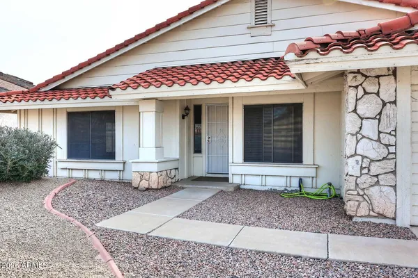 a front view of a house with entryway