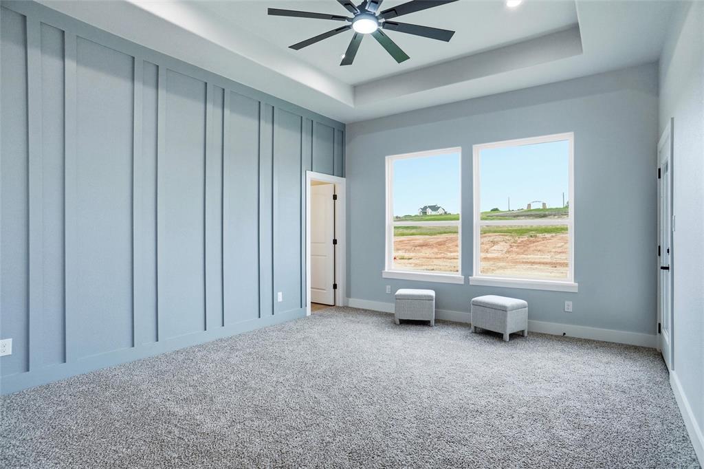 3005 Westfork Way Springtown, TX 76082 - Photo 18 of 39 Five Star Quality Primary Suite! Tray Ceiling. Designer Wall.