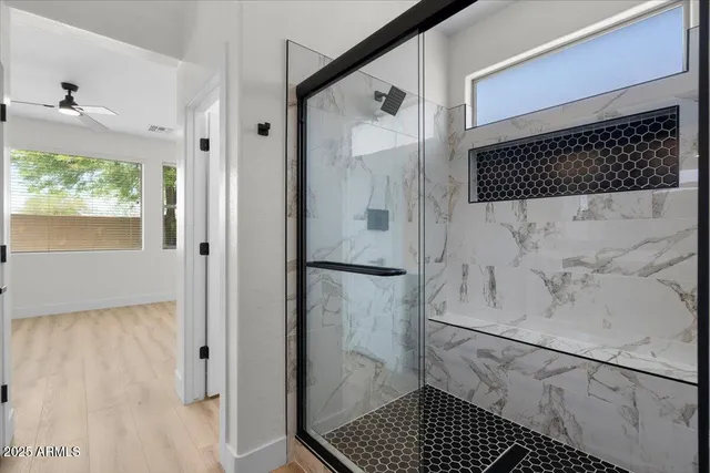 a bathroom with a shower