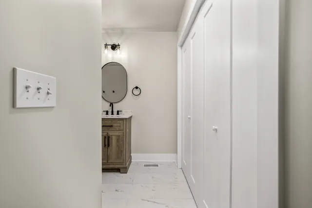 a view of a livingroom with wooden floor