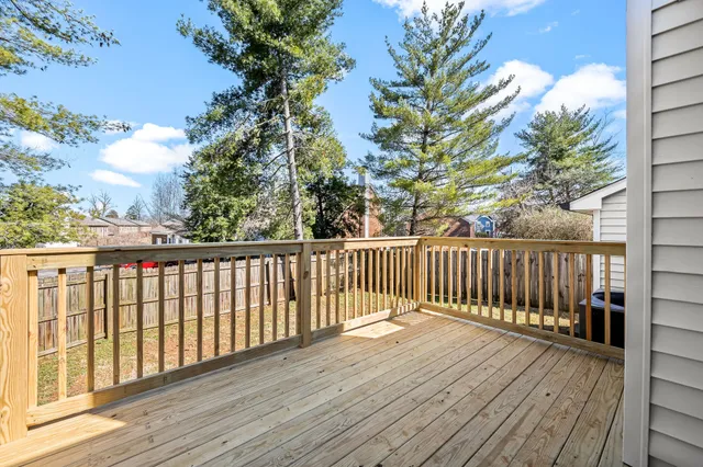 a view of wooden deck