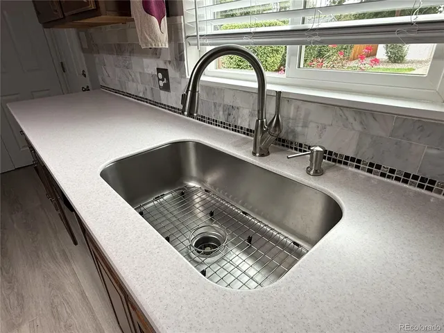 a close view of sink