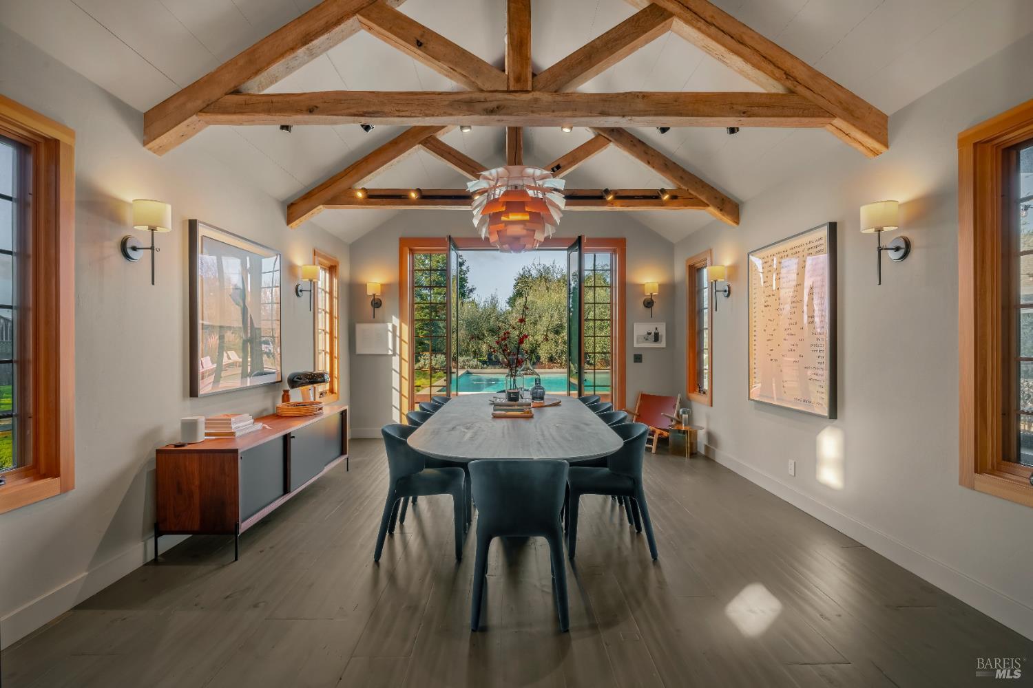 21831 Schellville Road Sonoma, CA 95476 - Photo 8 of 30 a view of a dining room with furniture window and wooden floor