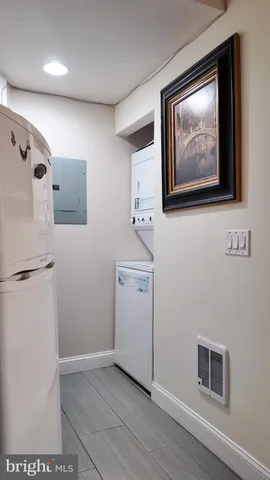 a view of a hallway with workspace