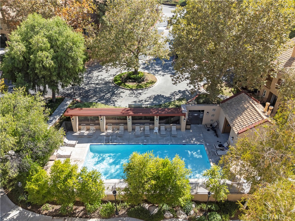 28114 Seco Canyon Road, Unit 156 Saugus, CA 91390 - Photo 30 of 31 an aerial view of a house with swimming pool garden and patio