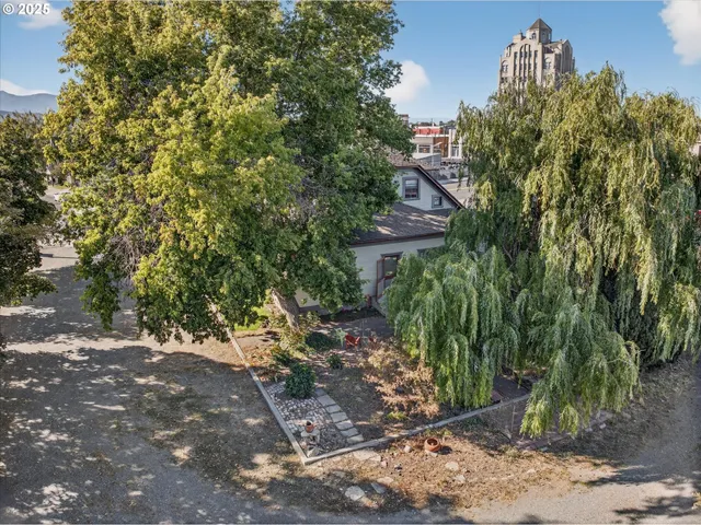 a view of a street with houses