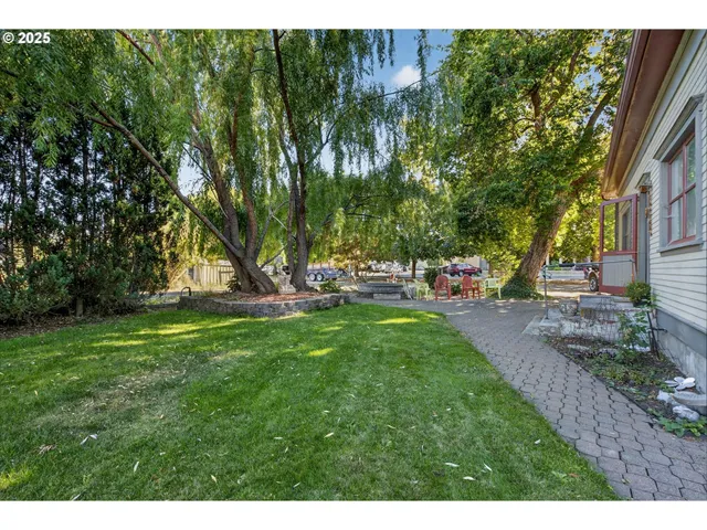 a view of yard with green space