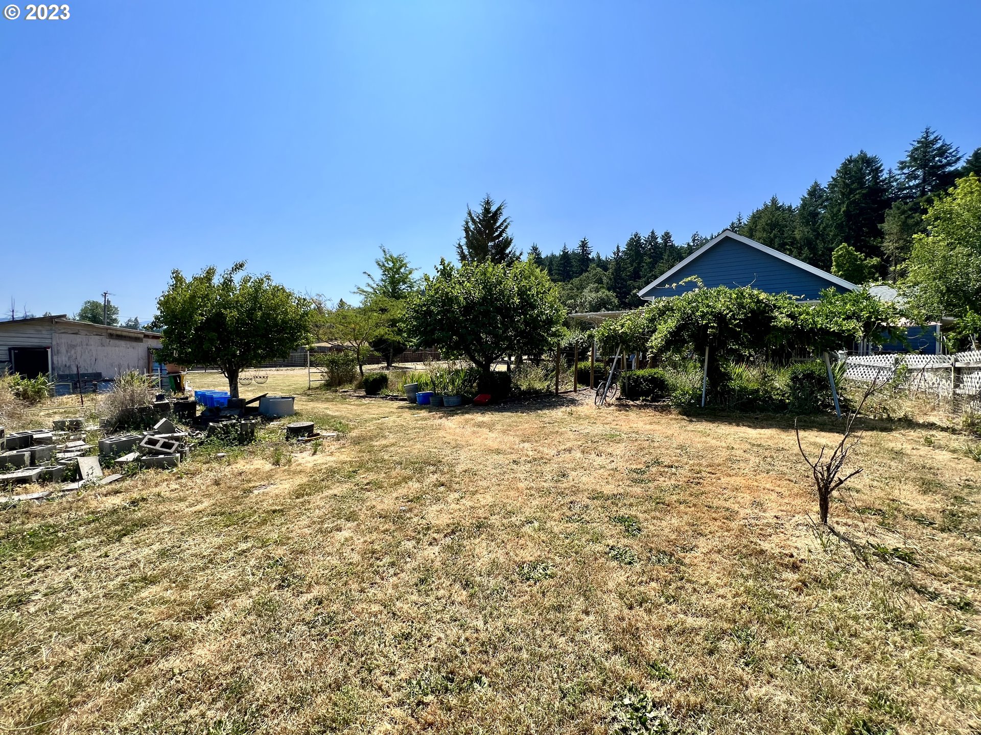 1581 Southside Road Sutherlin, OR 97479 - Photo 23 of 30 a view of swimming pool with lawn chairs and plants