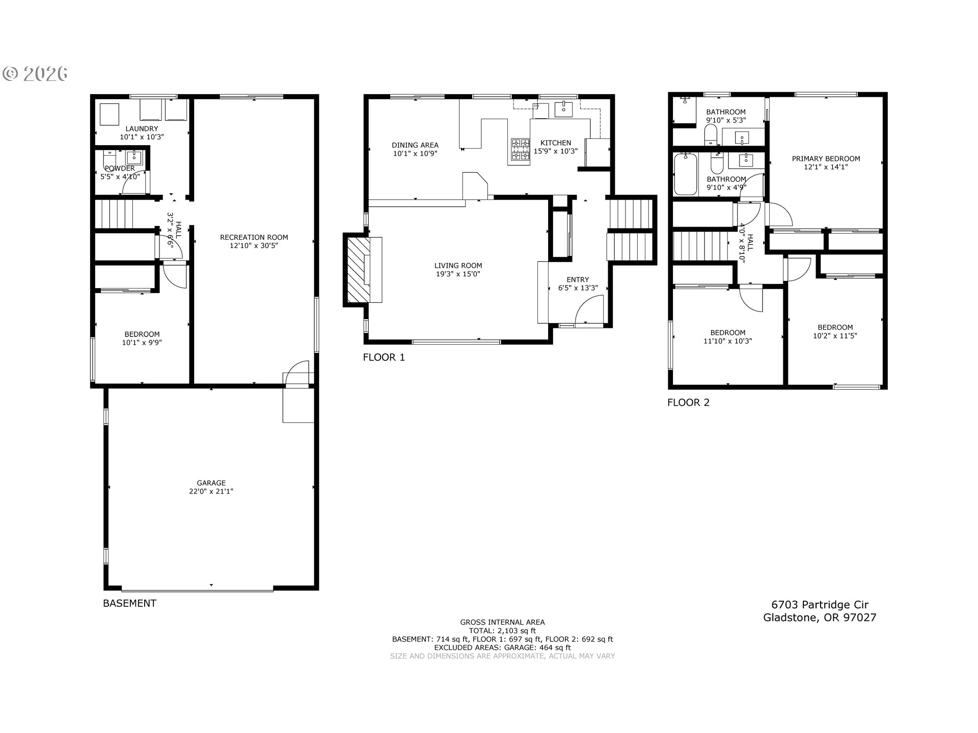 6703 Partridge Circle Gladstone, OR 97027 - Photo 29 of 29 Floor Plan