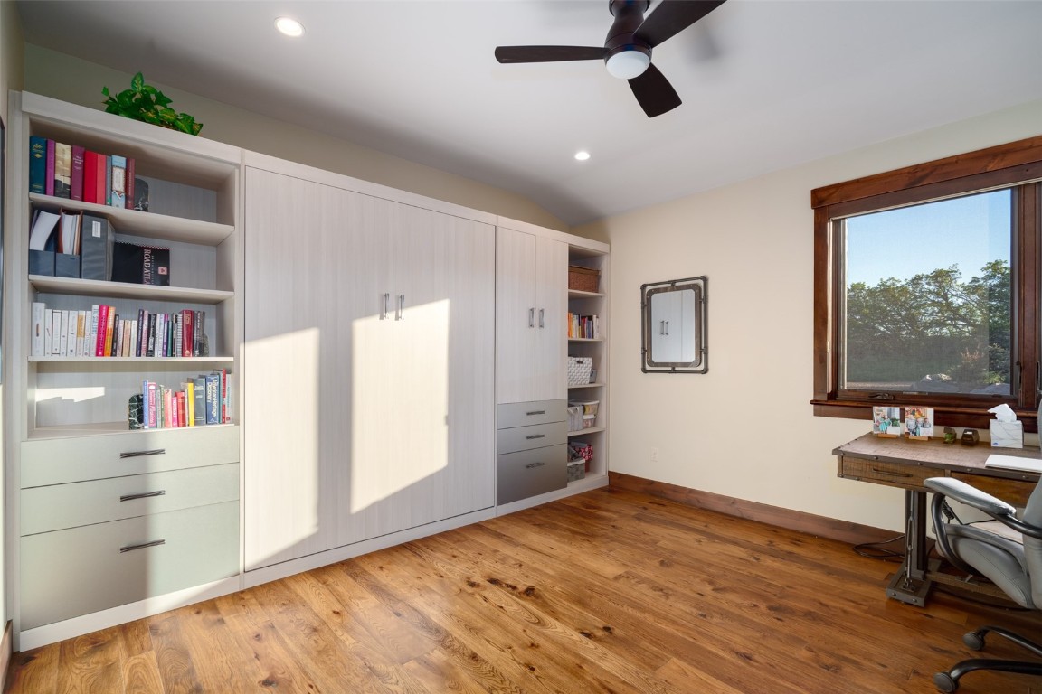 28100 Columbine Ridge Road Steamboat Springs, CO 80487 - Photo 35 of 43 a view of a workspace with furniture and wooden floor