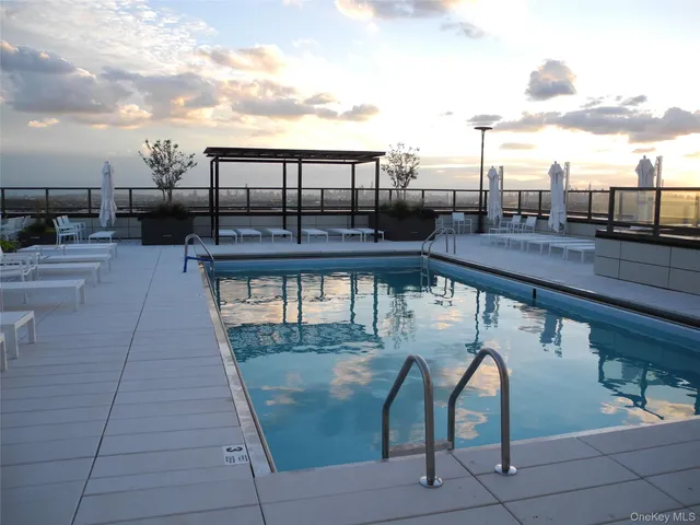 a view of a terrace with sitting area