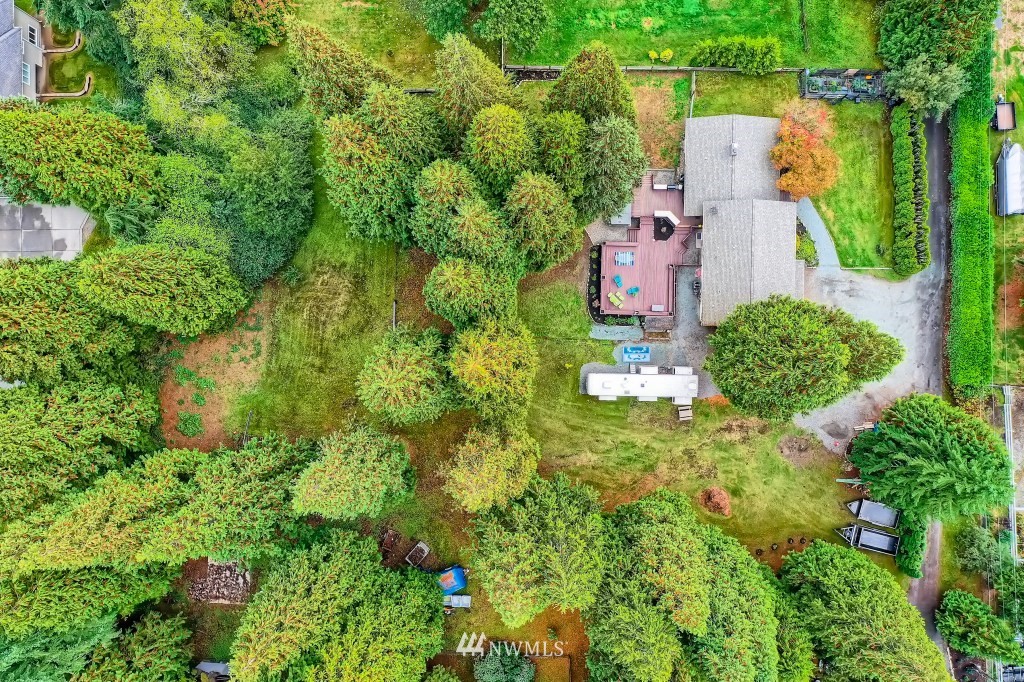22420 61st Avenue Southeast Bothell, WA 98021 - Photo 32 of 39 an aerial view of residential house with outdoor space and trees all around