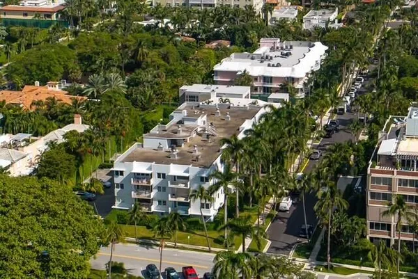 an aerial view of multiple houses