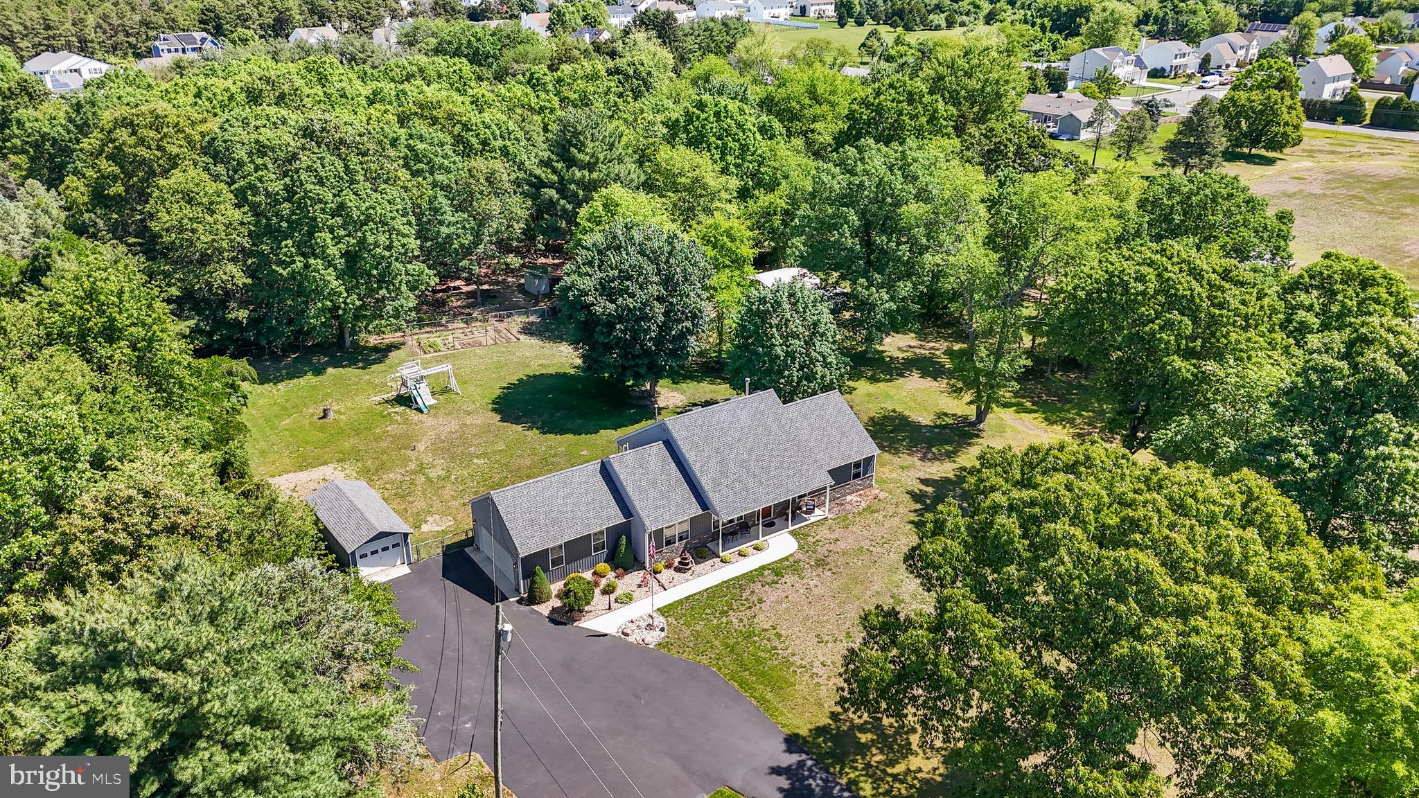 458 Radix Road Williamstown, NJ 08094 - Photo 44 of 48 an aerial view of a house with a yard and swimming pool
