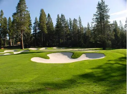 a view of a swimming pool with a yard