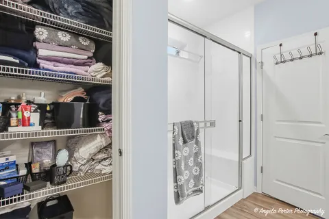 a close view of walk in closet