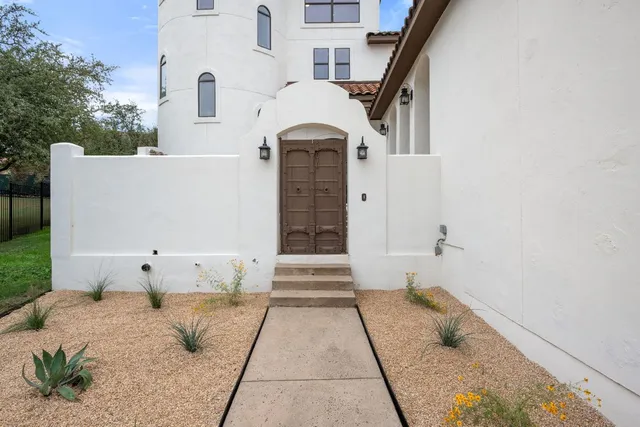 a view of a door of the house