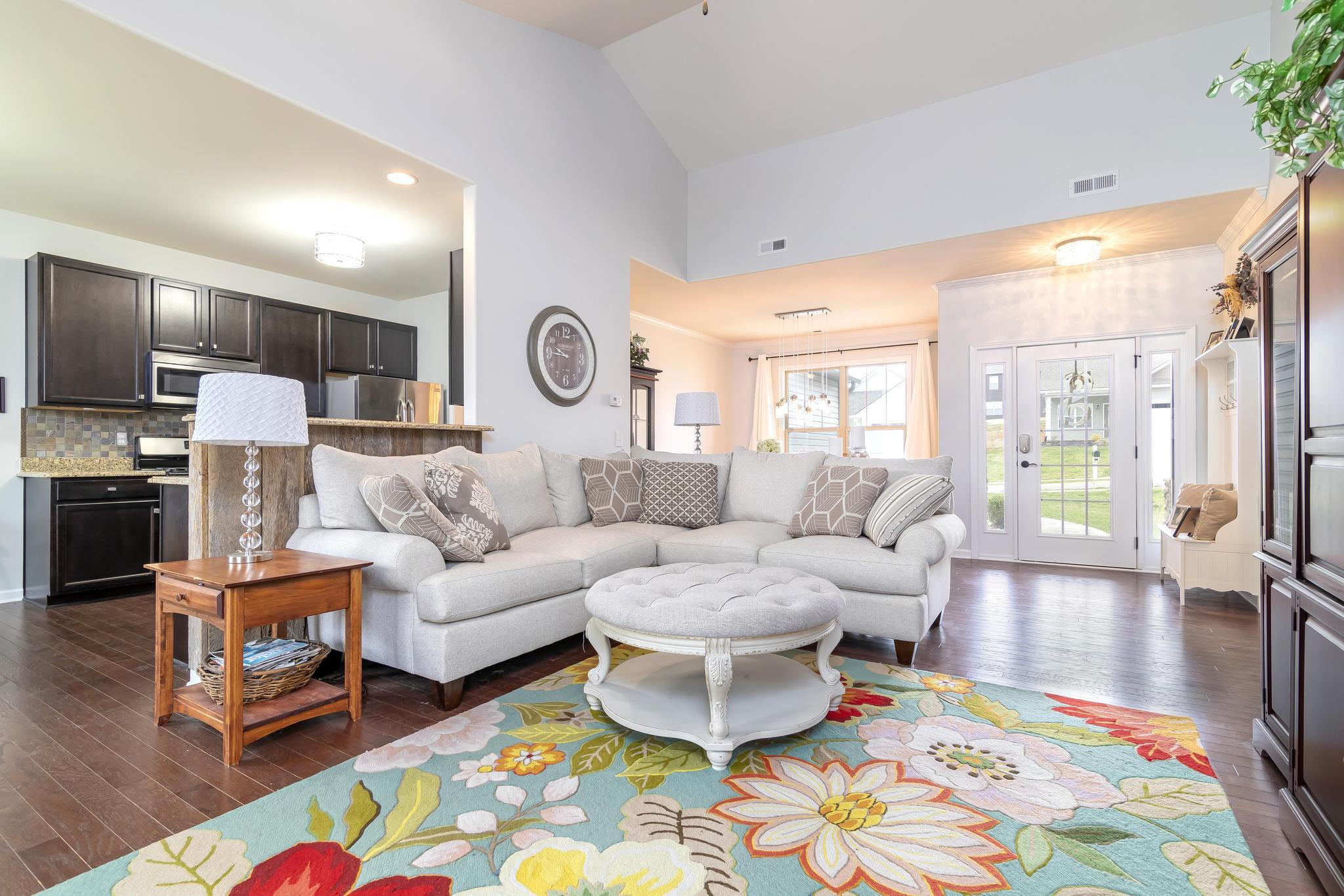 Living room into kitchen