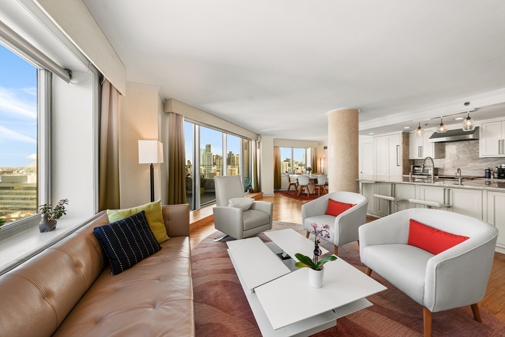 8 Museum Way, Unit 2304 Cambridge, MA 02141 - Photo 8 of 39 a living room with furniture and a large window