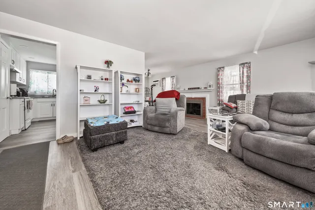 a living room with furniture and a couch