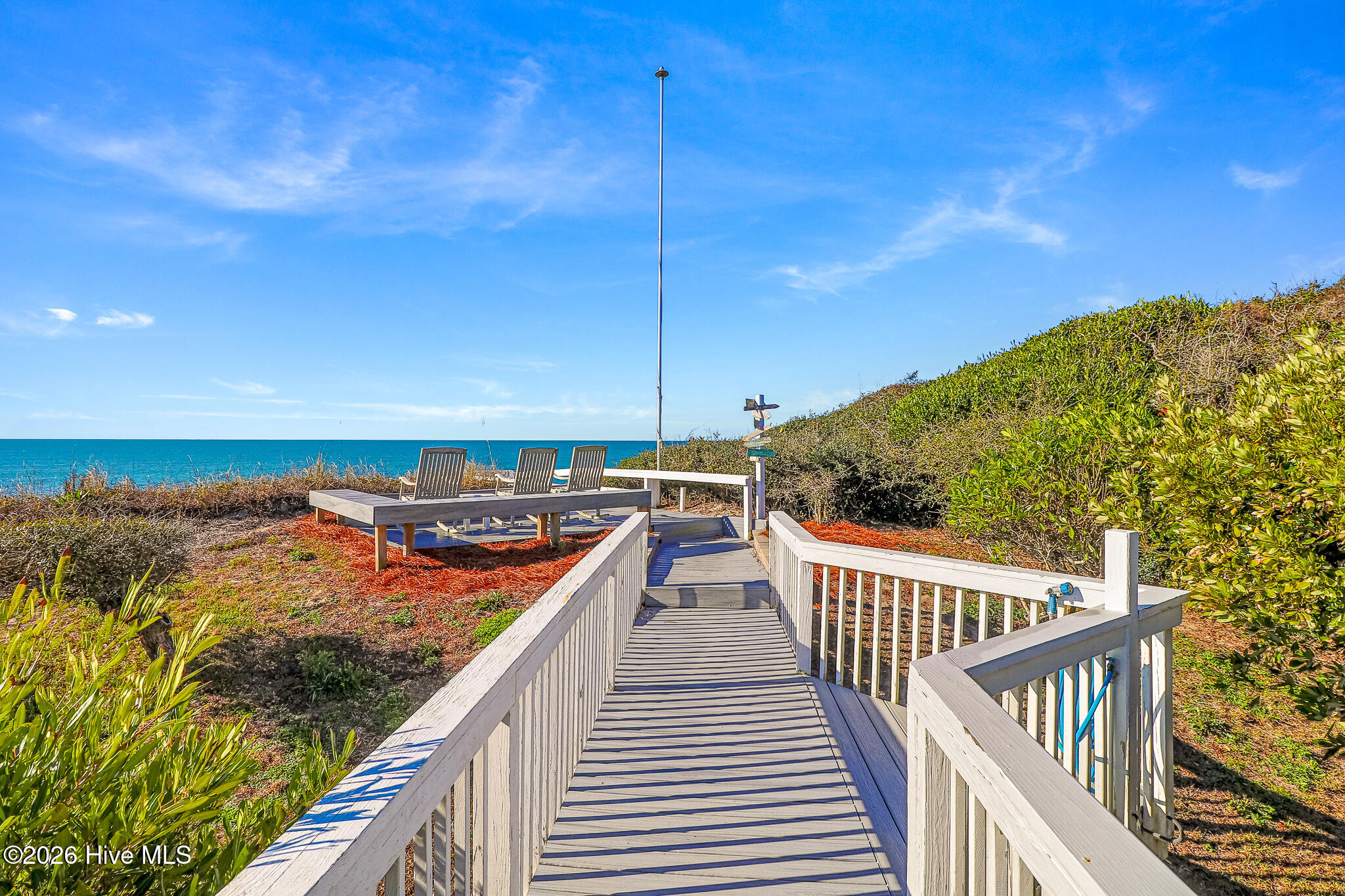 217 Salter Path Road Pine Knoll Shores, NC 28512 - Photo 12 of 83 Walkway to Beach with Sitting Area