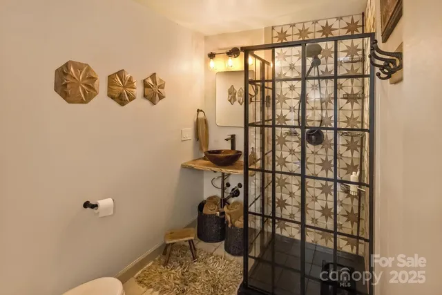 a living room with furniture or couch and a large window