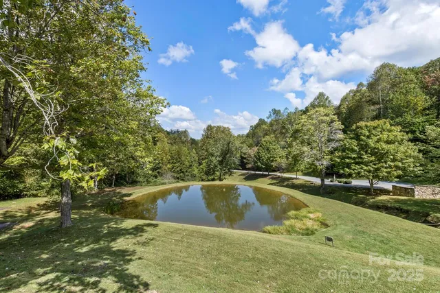 an aerial view of a house with a yard and swimming pool