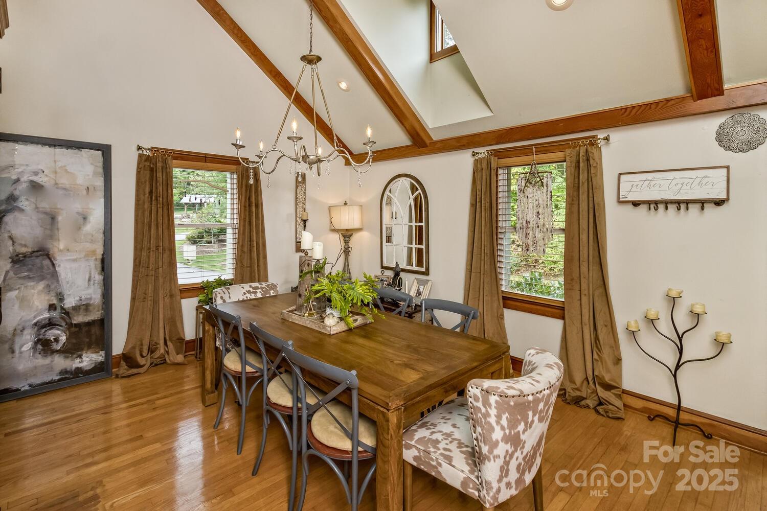 25 View Ridge Parkway Leicester, NC 28748 - Photo 10 of 47 a view of a dining room with furniture and wooden floor