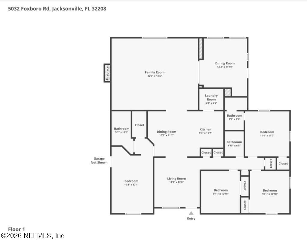 5032 Foxboro Road Jacksonville, FL 32208 - Photo 38 of 38 FLOOR PLAN