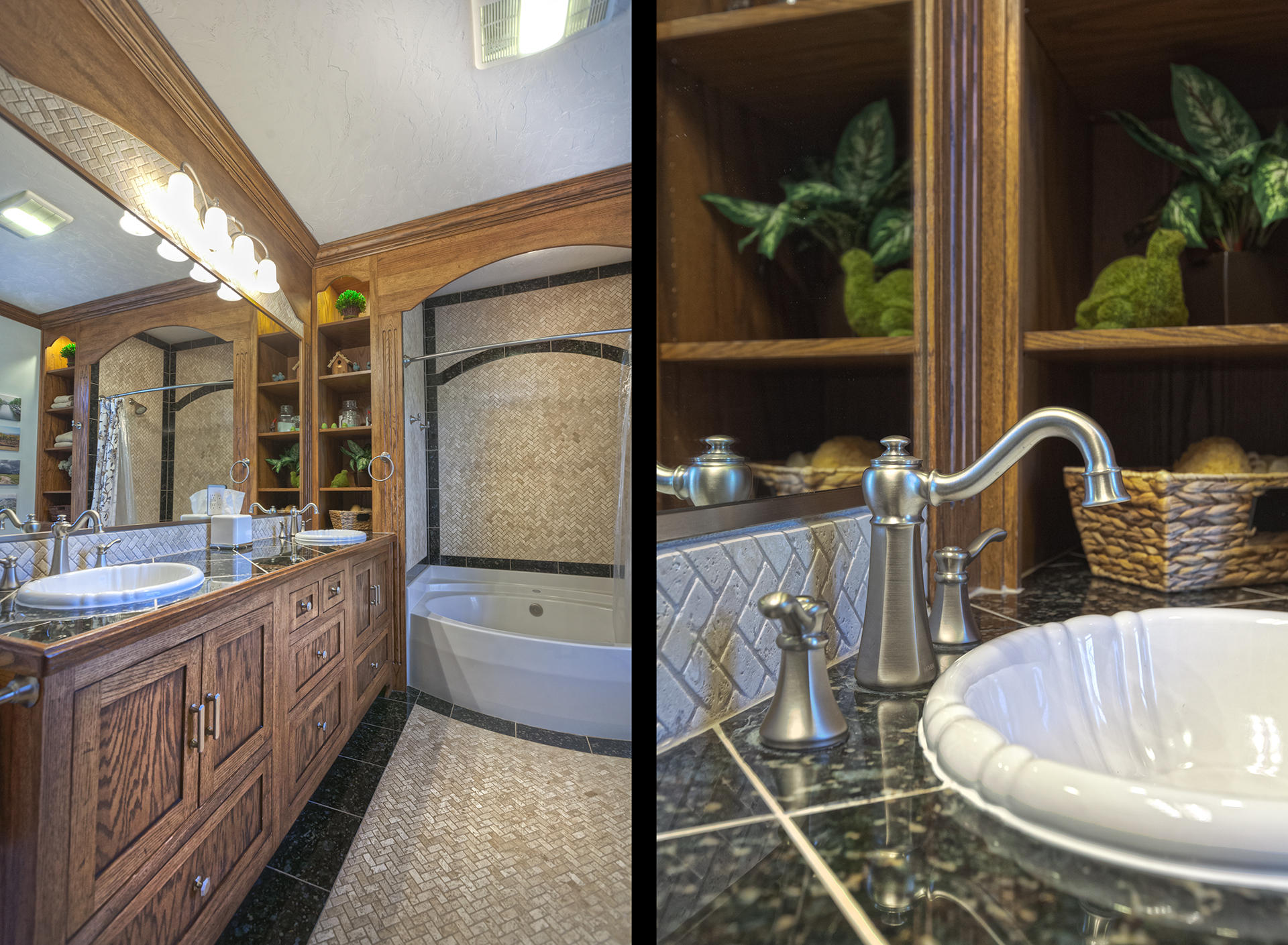 5030 Bethlehem Road Boones Mill, VA 24065 - Photo 18 of 43 a spacious bathroom with a granite countertop sink and a mirror