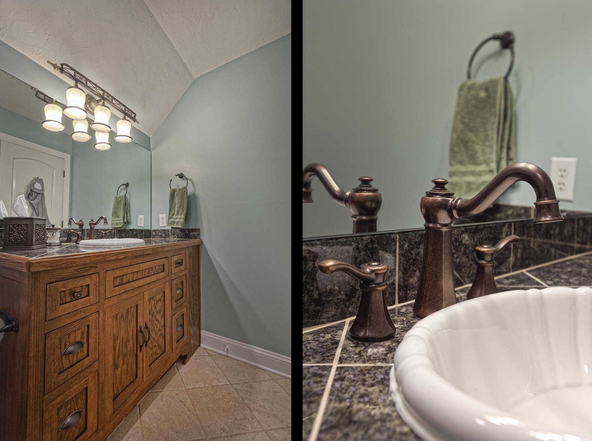 5030 Bethlehem Road Boones Mill, VA 24065 - Photo 27 of 43 a bathroom with a double vanity sink and a mirror
