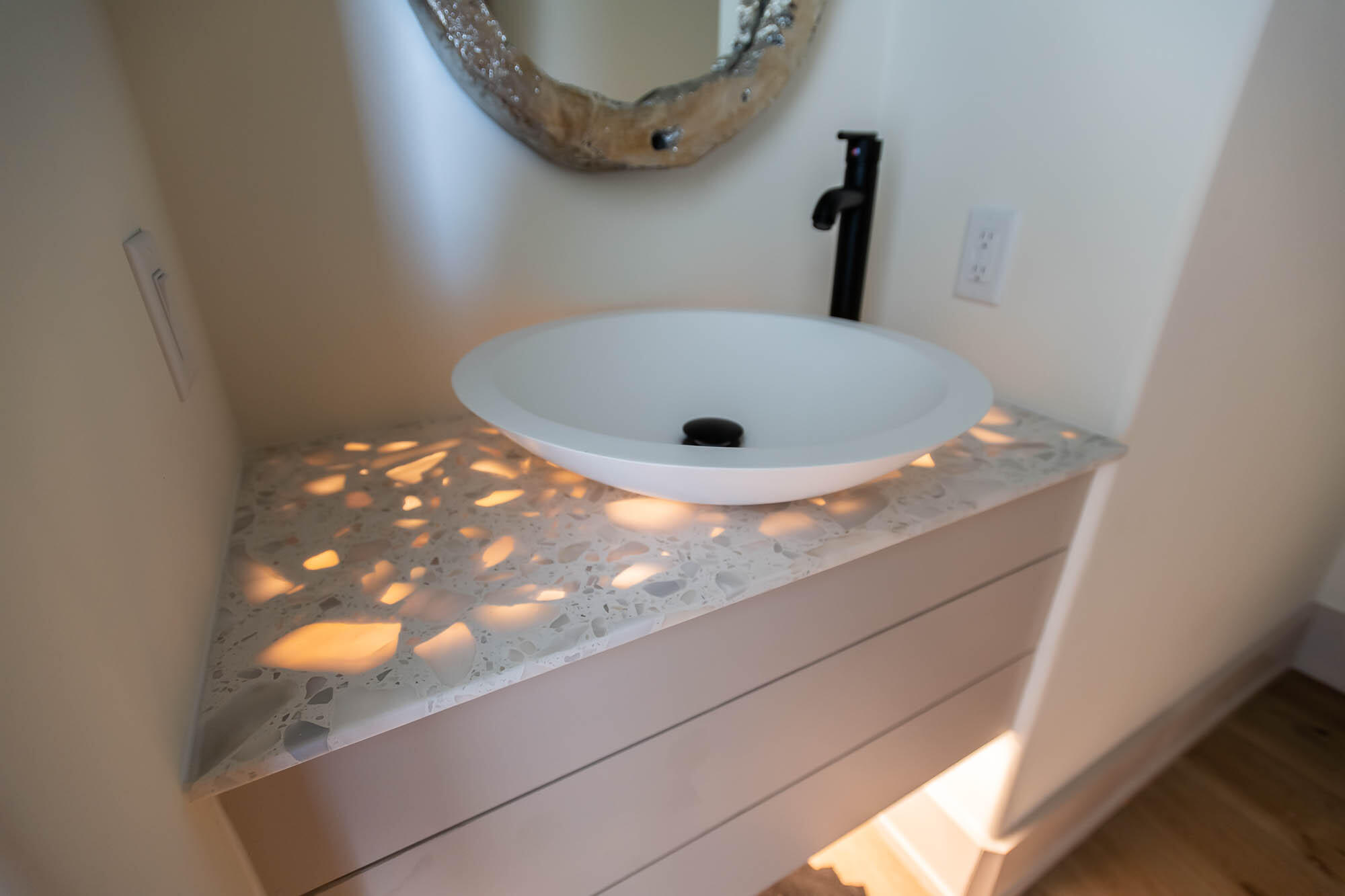 151 Grande Pointe Dr Inlet Beach Inlet Beach, FL 32461 - Photo 5 of 32 a bathroom with a sink and mirror