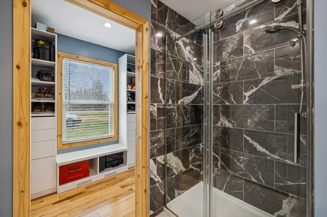 a bathroom with a shower