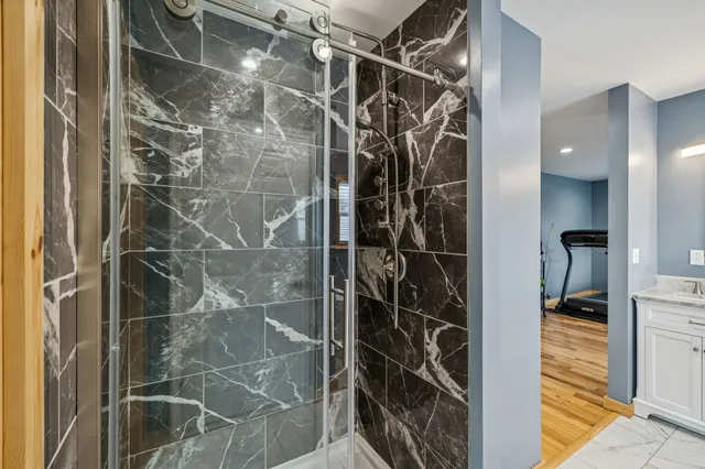 a bathroom with a shower