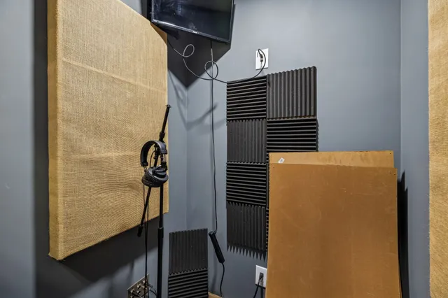 a bathroom with a window