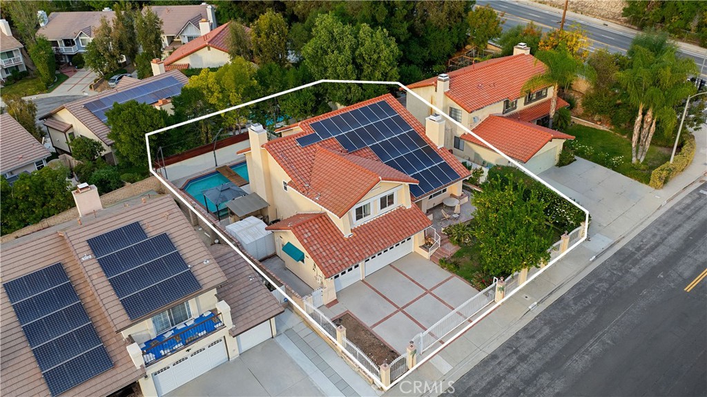 24411 Highlander Road West Hills, CA 91307 - Photo 55 of 58 an aerial view of a house with a garden