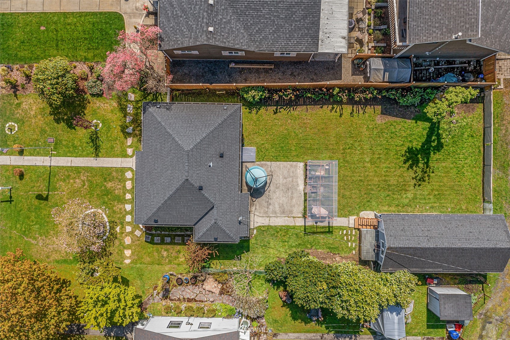 1818 Maple Street Everett, WA 98201 - Photo 31 of 37 an aerial view of a house with a garden