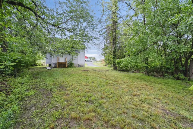 a backyard of a house with lots of green space
