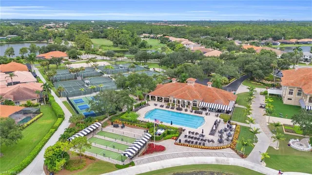 a view of a lake with a yard