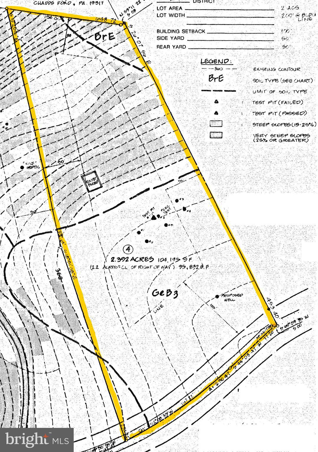 8 Atwater Road Chadds Ford, PA 19317 - Photo 4 of 5 Plot Map with topo