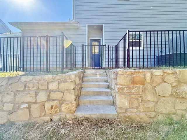 a view of wooden door