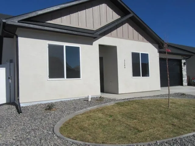 a house with white door