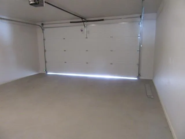 a bathroom with a glass door