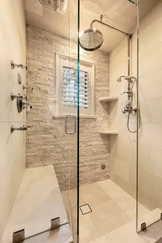a bathroom with a shower