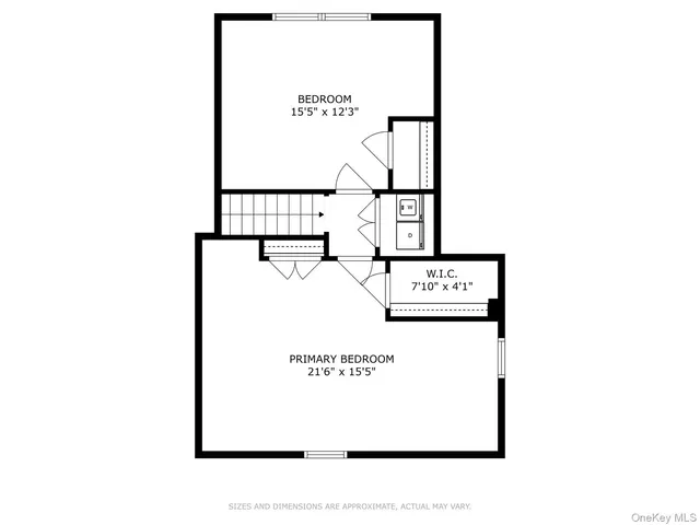 a picture of a bench in a white building