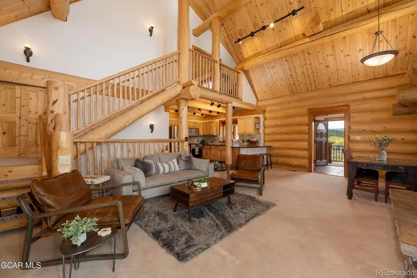 a living room with furniture