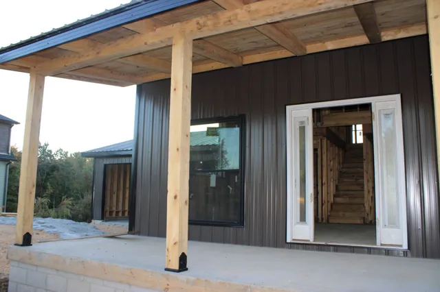 a view of a door of the house